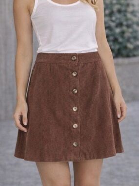 Women’s Plus Size Brown Button-Down Skirt - Size 4X